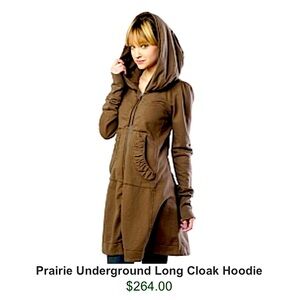 Rare Prairie Underground Cloaked Hoodie-Long-Stylish warm-durable. Victorian